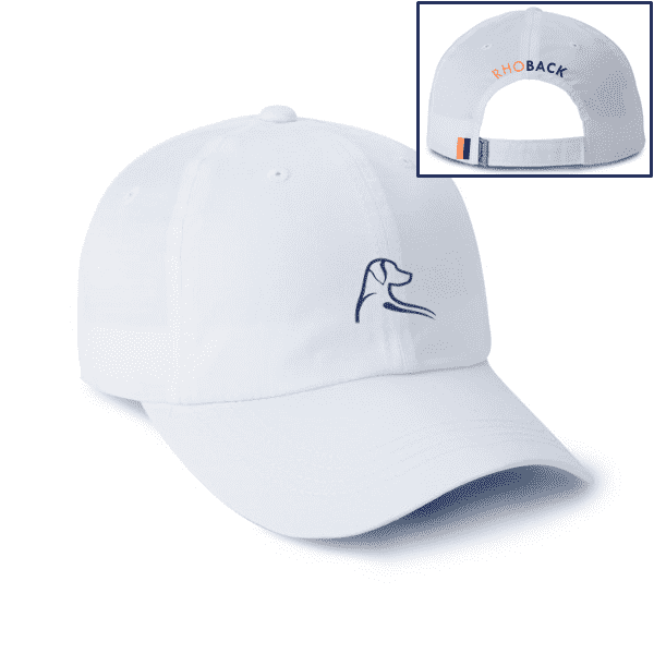 The Breezy Hat in White with Blue and Orange by Rhoback - Country Club Prep