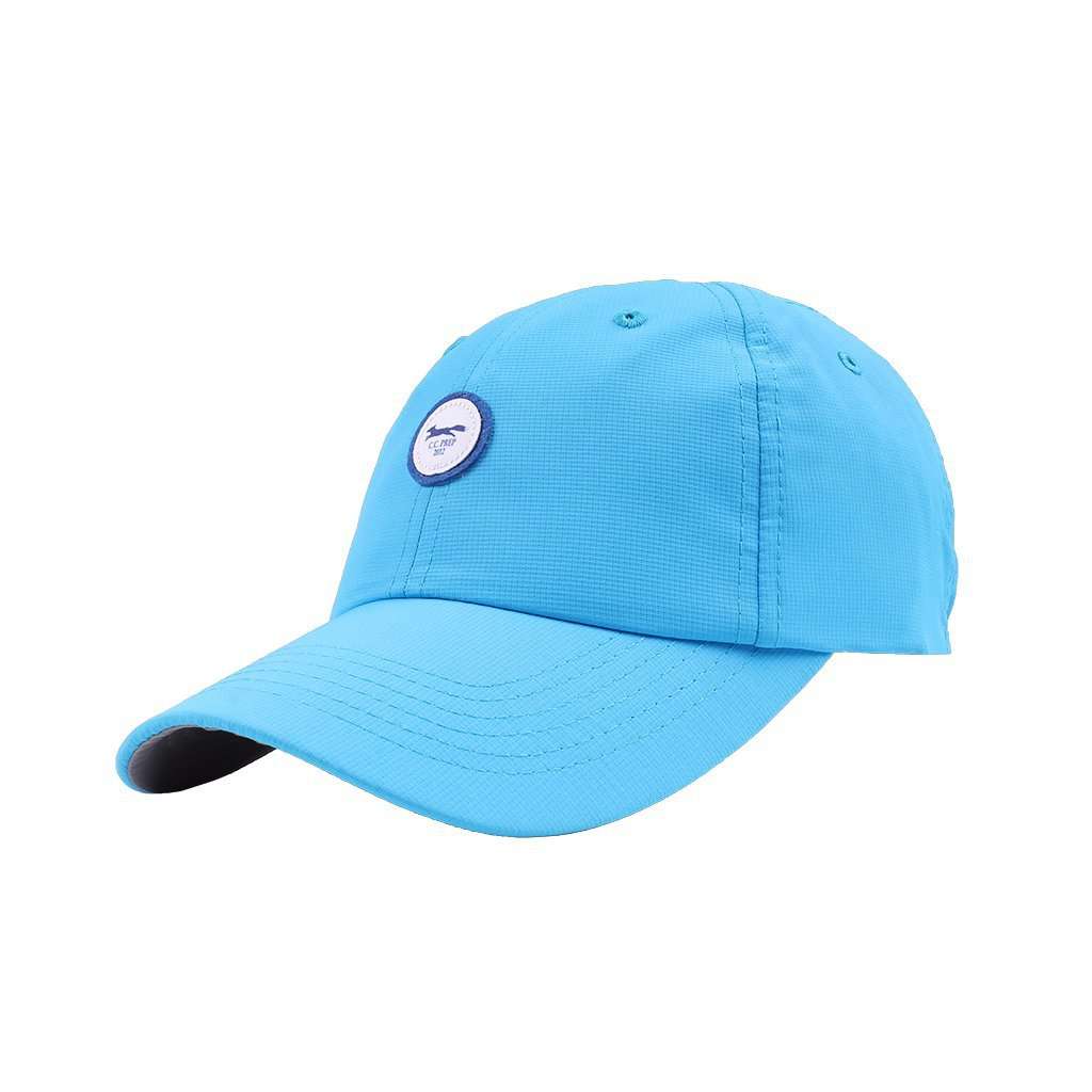 The Founders Patch Performance Hat in Pacific Blue by Country Club Prep - Country Club Prep