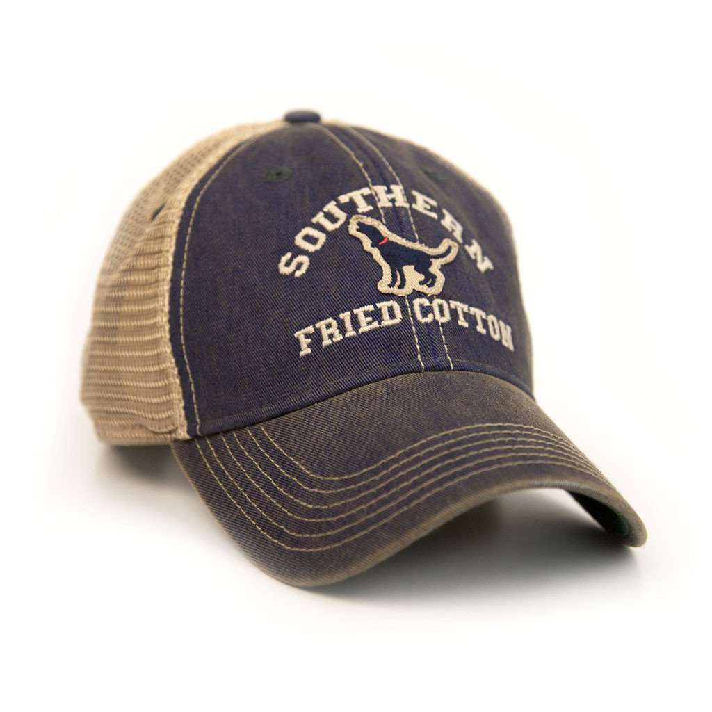 The Howler Trucker Hat in Blue by Southern Fried Cotton - Country Club Prep