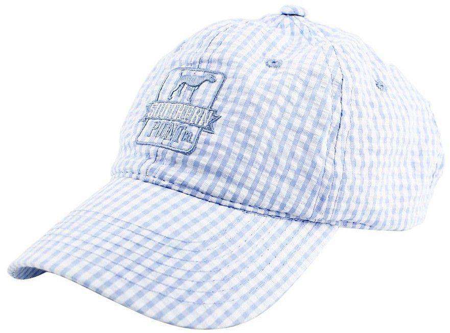 The SPC Hat in Blue Seersucker by Southern Point Co. - Country Club Prep