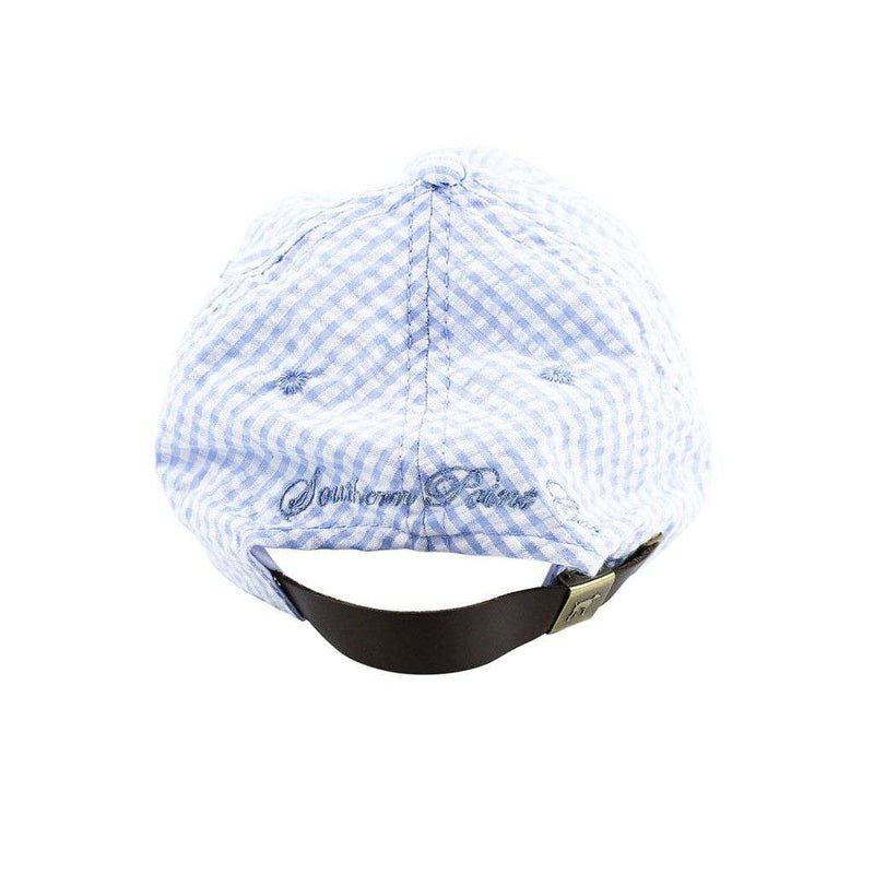 The SPC Hat in Blue Seersucker by Southern Point Co. - Country Club Prep