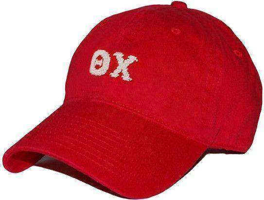 Theta Chi Needlepoint Hat in Red by Smathers & Branson - Country Club Prep