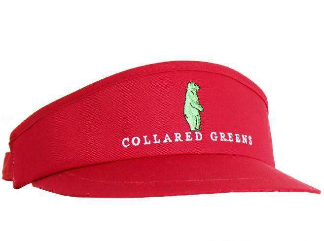 Tour Golf Visor in Red by Collared Greens - Country Club Prep