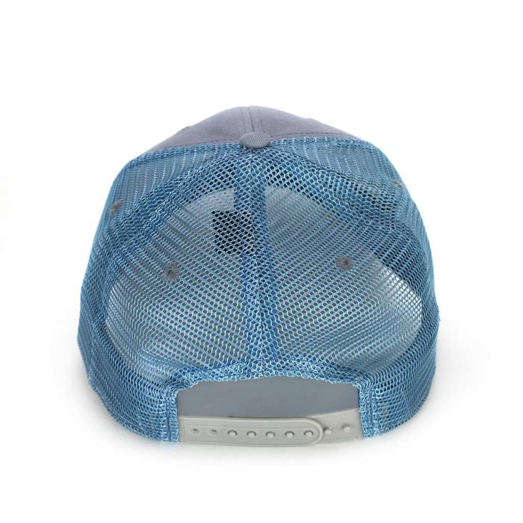 Trademark Badge Mesh Hat in Metal & Slate by The Southern Shirt Co. - Country Club Prep