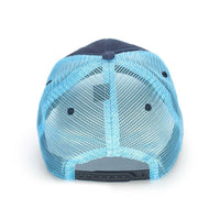Trademark Badge Mesh Back Trucker Hat in Twilight and Carolina Blue by The Southern Shirt Co. - Country Club Prep
