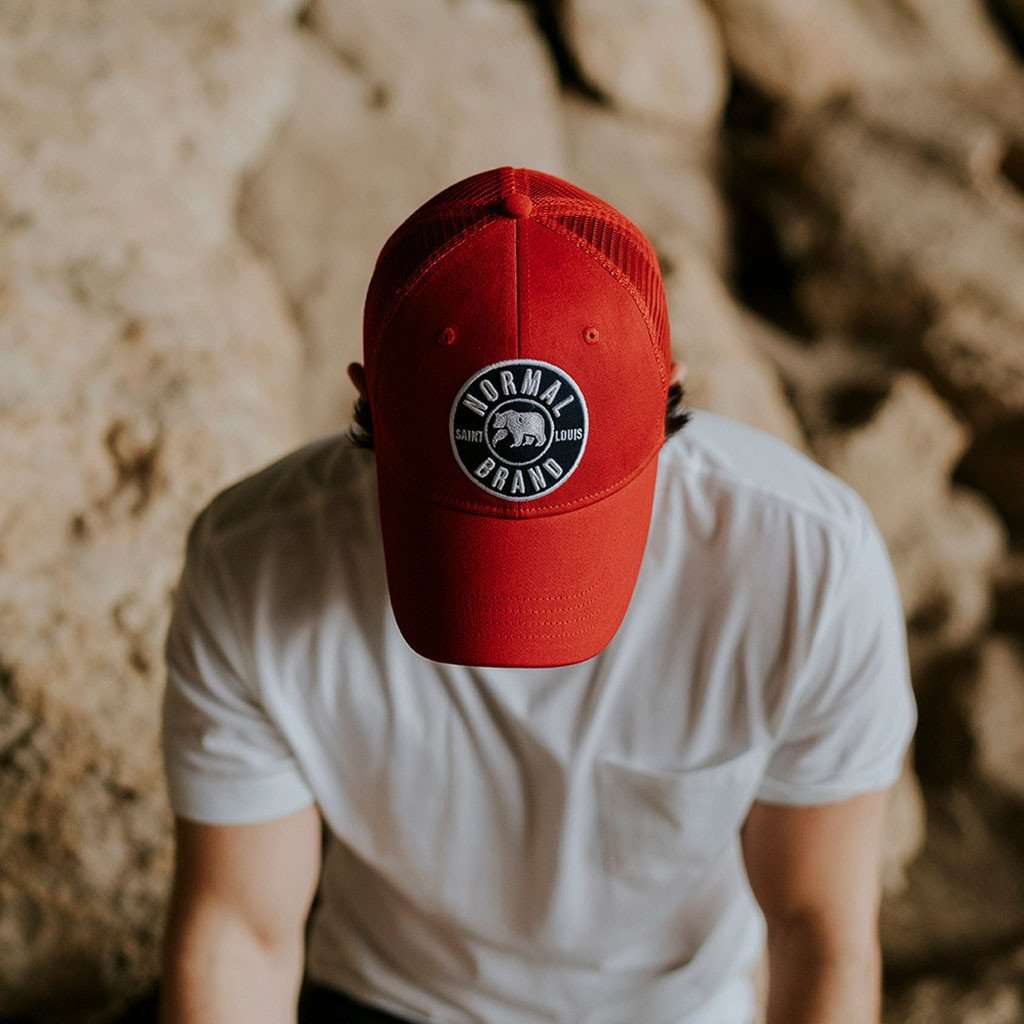 University Bear Cap in Red by The Normal Brand - Country Club Prep