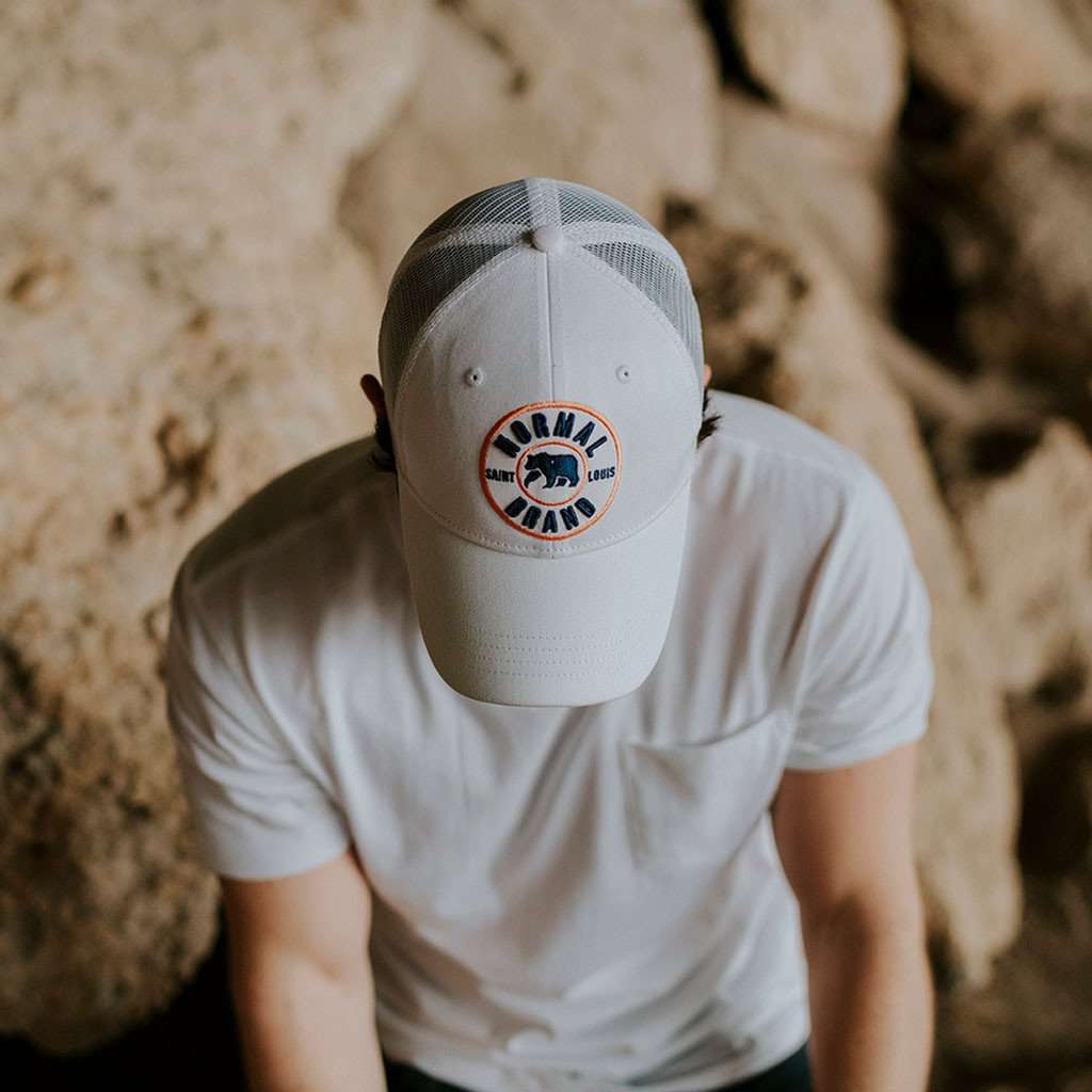 University Bear Cap in White by The Normal Brand - Country Club Prep