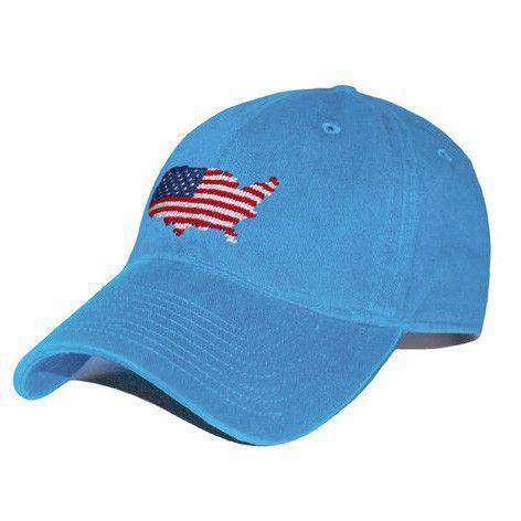 USA Map Needlepoint Hat in Royal by Smathers & Branson - Country Club Prep