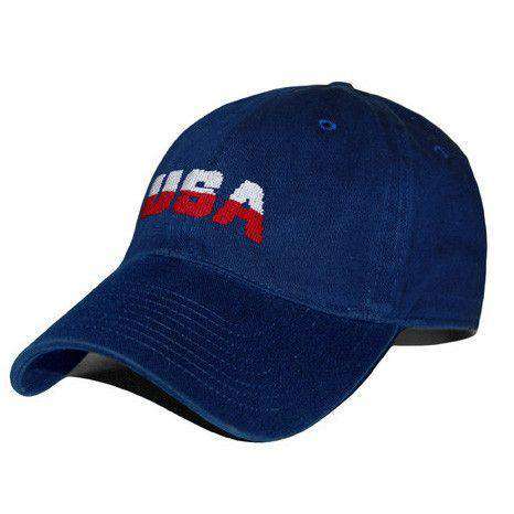 USA Needlepoint Hat in Navy by Smathers & Branson - Country Club Prep
