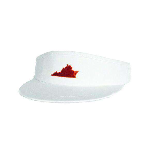 VA Blacksburg Gameday Golf Visor in White by State Traditions - Country Club Prep