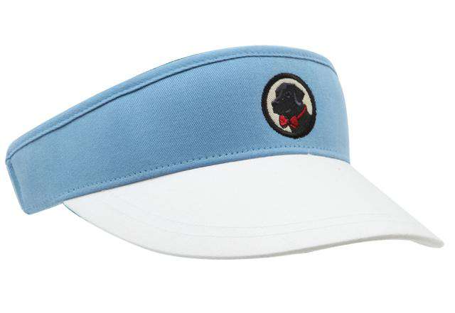 Visor in Baby Blue and White by Southern Proper - Country Club Prep