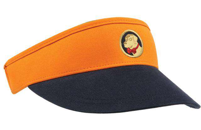 Visor in Orange and Navy by Southern Proper - Country Club Prep