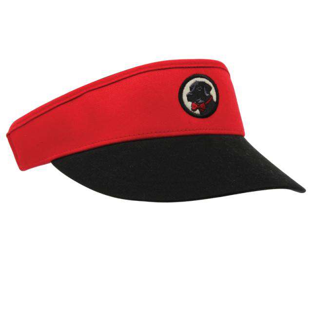 Visor in Red and Black by Southern Proper - Country Club Prep