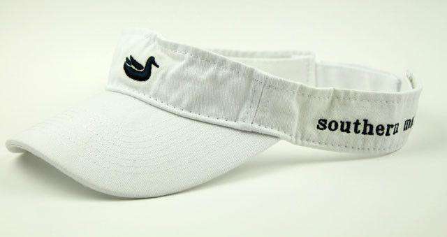 Visor in White with Navy Duck by Southern Marsh - Country Club Prep