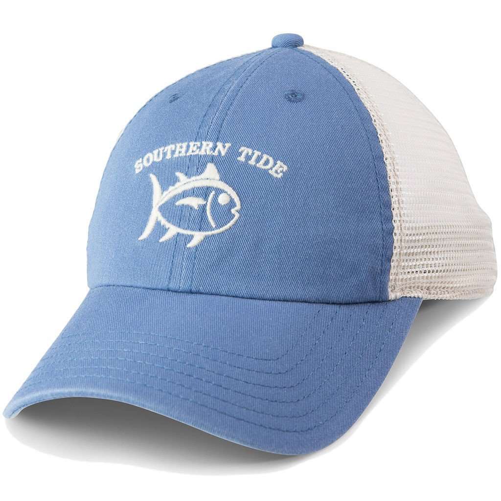 Washed Skipjack Trucker Hat in Tsunami Grey by Southern Tide - Country Club Prep