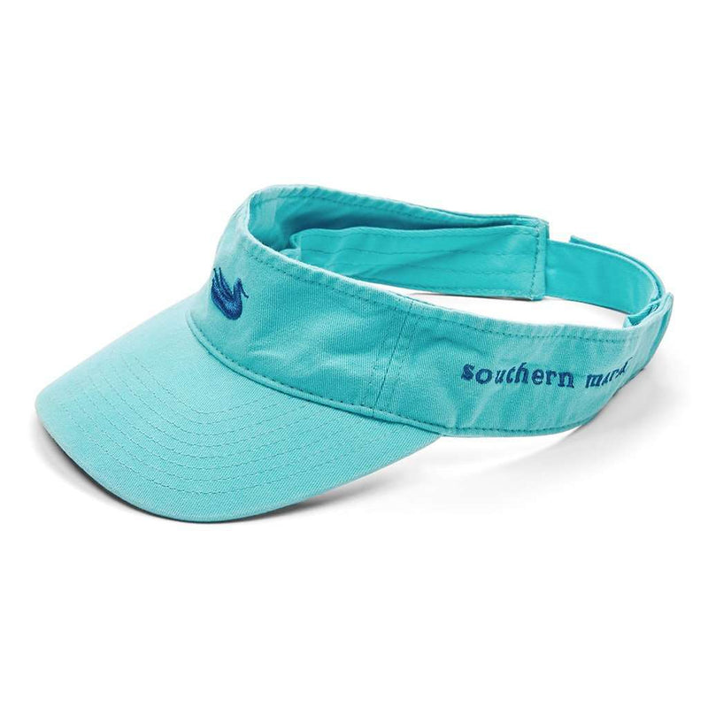 Washed Visor in Antigua Blue with Slate Duck by Southern Marsh - Country Club Prep