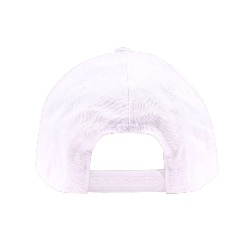 Wave Logo Twill Hat in White by Waters Bluff - Country Club Prep