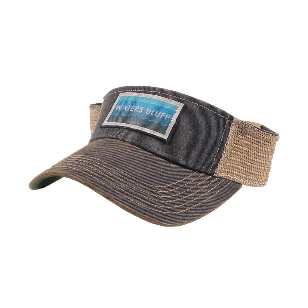 Wave Patch Trucker Visor in Navy by Waters Bluff - Country Club Prep