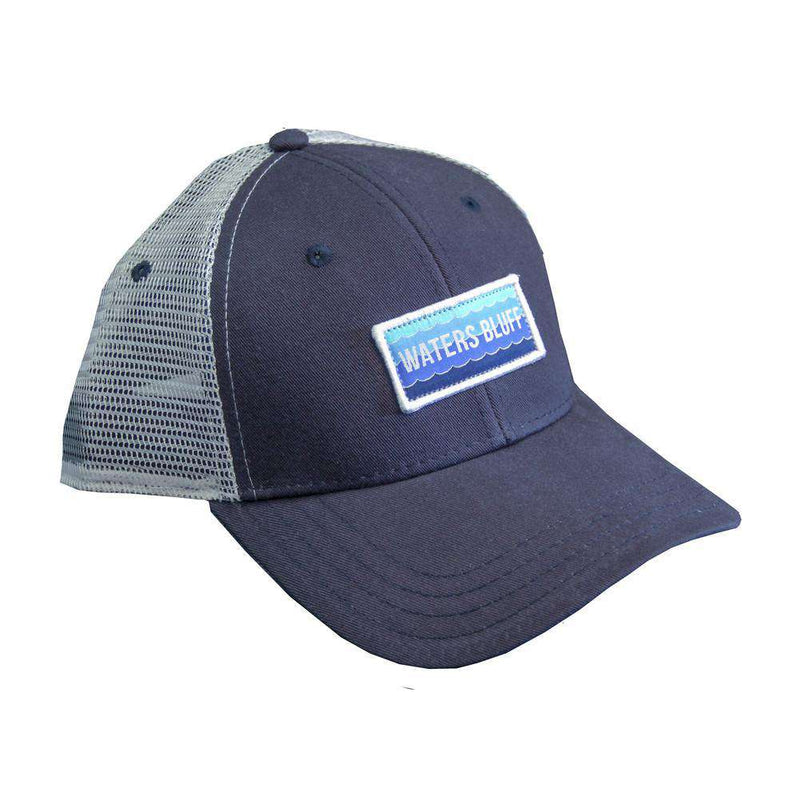 Wave Trucker Hat in Navy and Grey by Waters Bluff - Country Club Prep