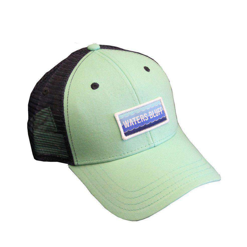 Wave Trucker Hat in Seafoam and Navy by Waters Bluff - Country Club Prep