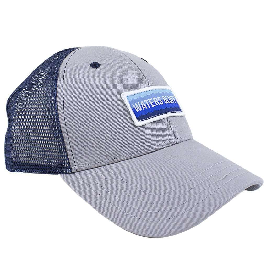 Wave Trucker Hat in Steel & Navy by Waters Bluff - Country Club Prep