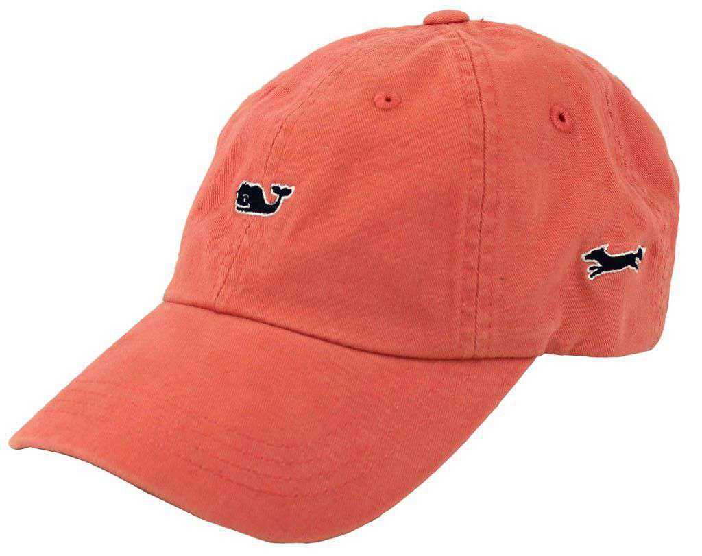 Vineyard Vines Whale Logo Baseball Hat in Coral – Country Club Prep