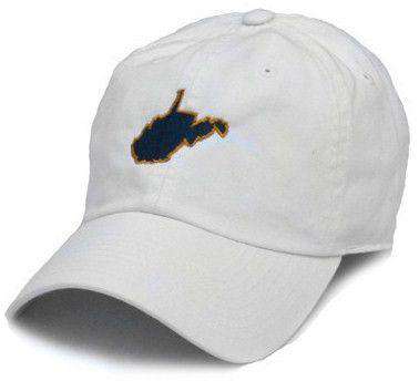 WV Morgantown Gameday Hat in White by State Traditions - Country Club Prep