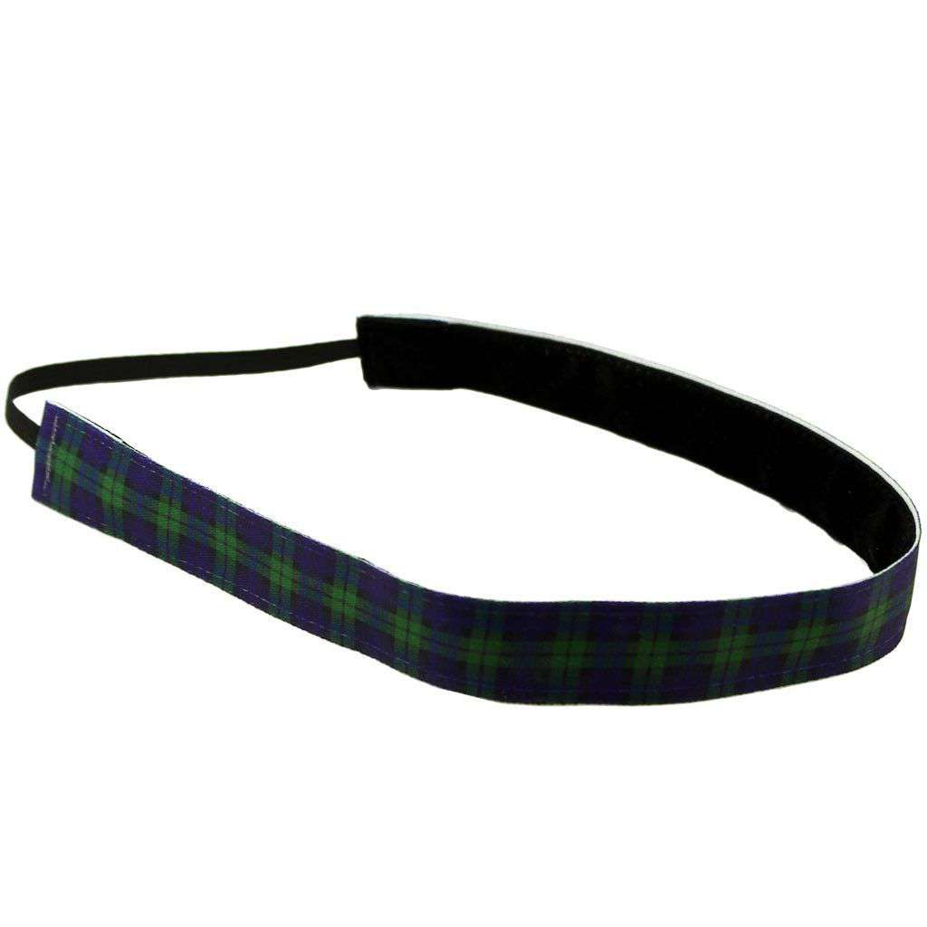 Navy Tartan Headband by Sweaty Bands - Country Club Prep