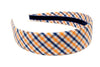 Orange and Navy Tattersall Headband by High Cotton - Country Club Prep
