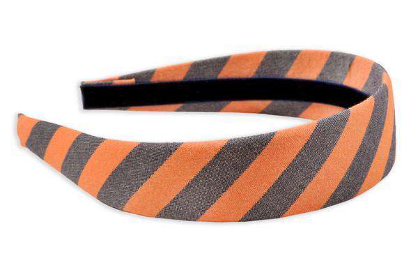 Orange & Navy Oxford Stripe Headband by High Cotton - Country Club Prep