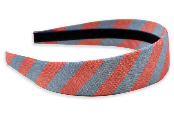 Red & Washed Blue Oxford Stripe Headband by High Cotton - Country Club Prep