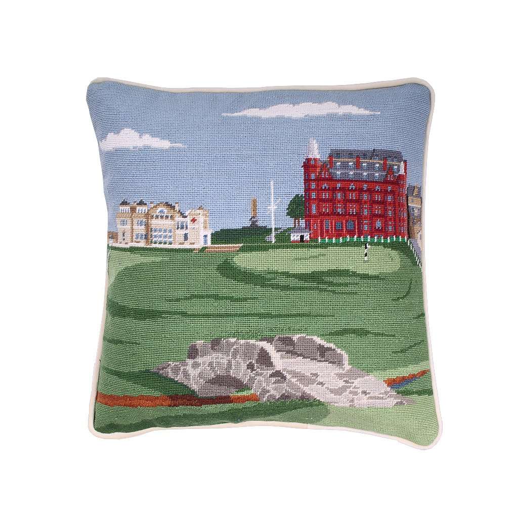 Old Course Needlepoint Pillow by Smathers & Branson - Country Club Prep