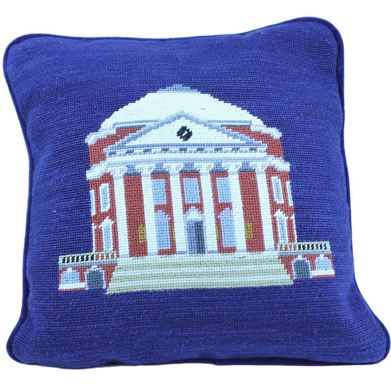 Rotunda Needlepoint Pillow in Navy by Smathers & Branson - Country Club Prep