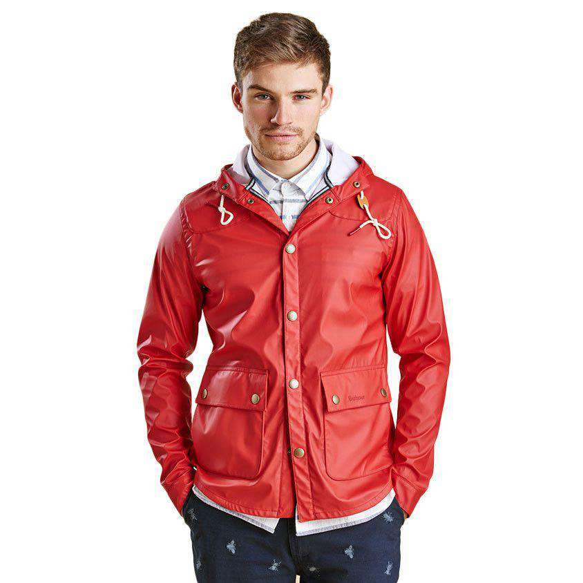 Hooded Slim Reelin Jacket in Red by Barbour - Country Club Prep