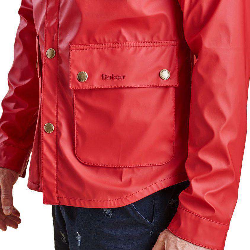 Barbour Hooded Slim Reelin Jacket in Red Country Club Prep