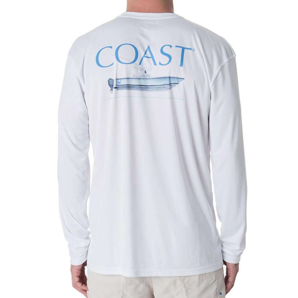 Fishing Boat Performance Shirt in White by Coast - Country Club Prep