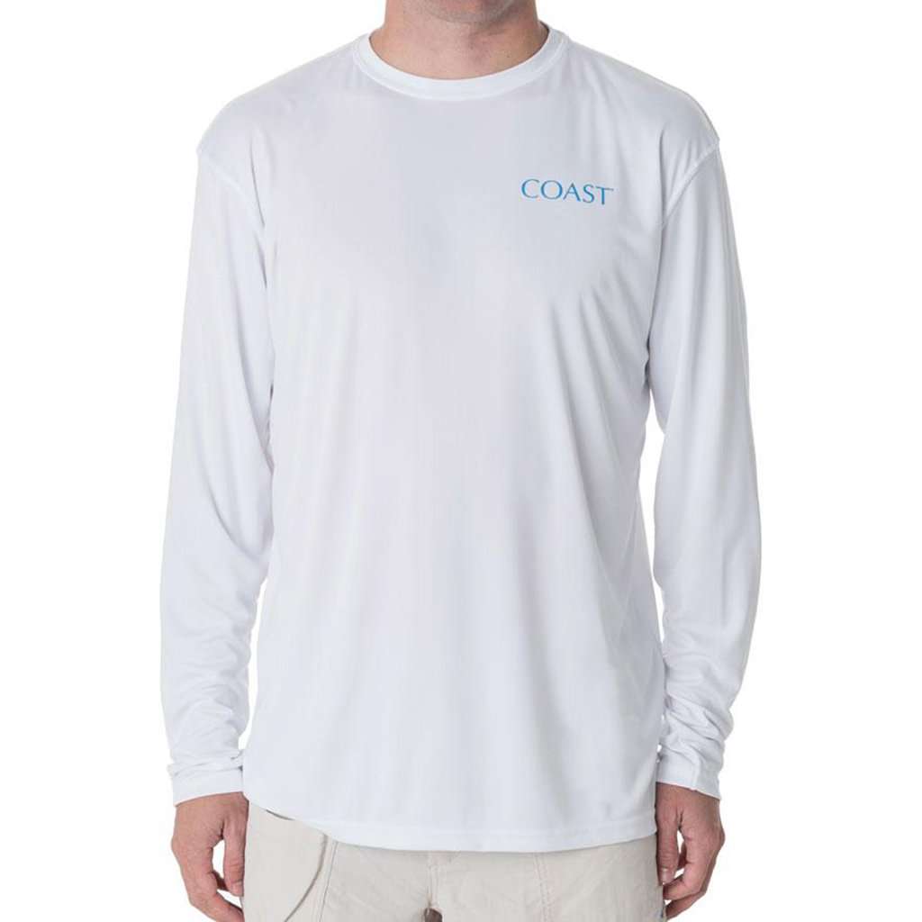 Fishing Boat Performance Shirt in White by Coast - Country Club Prep