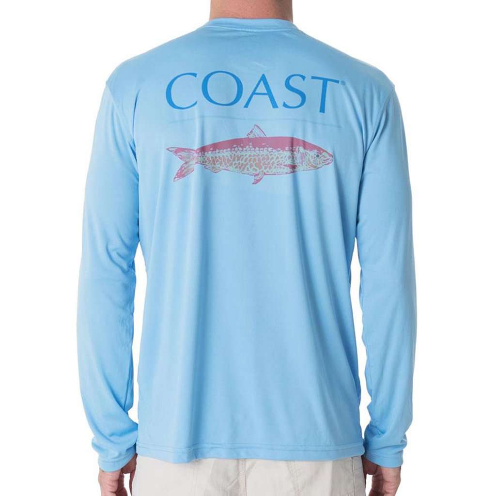 Pink Fish Performance Shirt in Blue by Coast - Country Club Prep