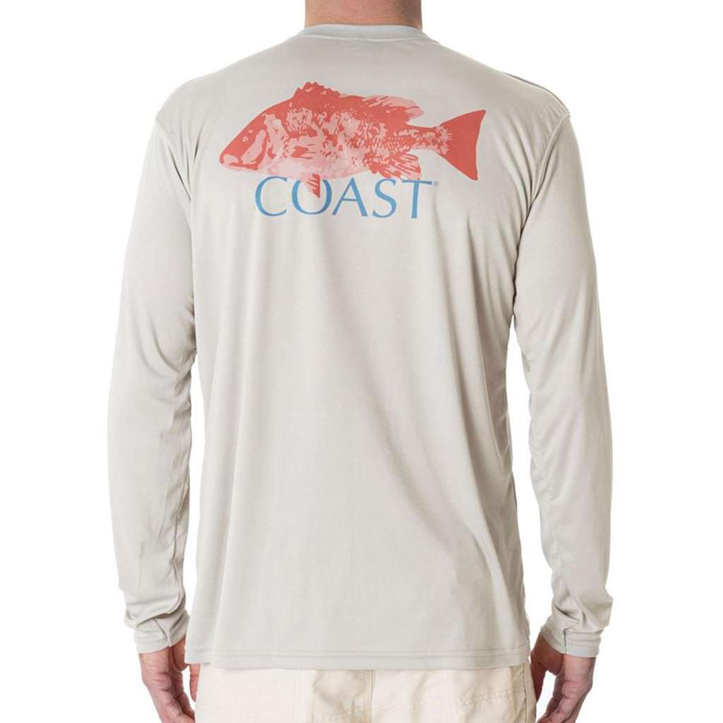 Red Snapper Performance Shirt in Grey by Coast - Country Club Prep