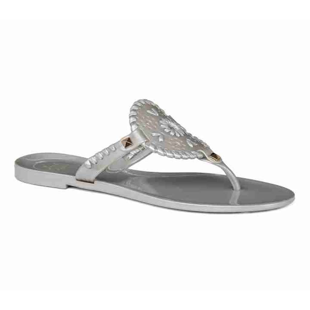 Georgica Jelly Sandal in Silver by Jack Rogers - Country Club Prep
