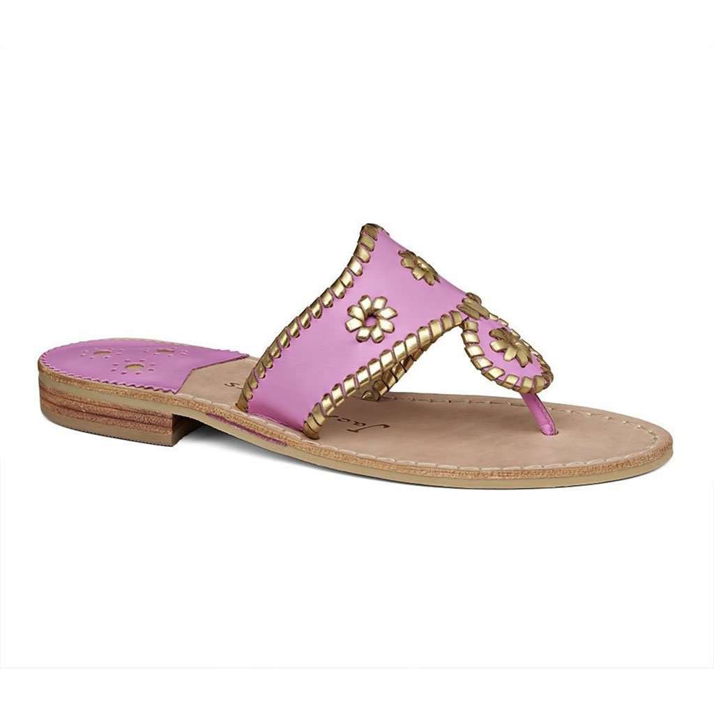 Hollis Sandal in Lavender Pink & Gold by Jack Rogers - Country Club Prep