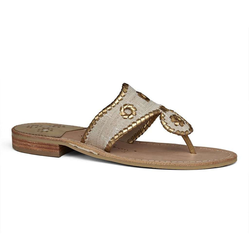 Isla Sandal in Ecru & Gold by Jack Rogers - Country Club Prep