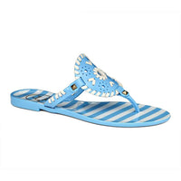 Striped Georgica Jelly Sandal in French Blue & White by Jack Rogers - Country Club Prep