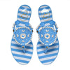 Striped Georgica Jelly Sandal in French Blue & White by Jack Rogers - Country Club Prep