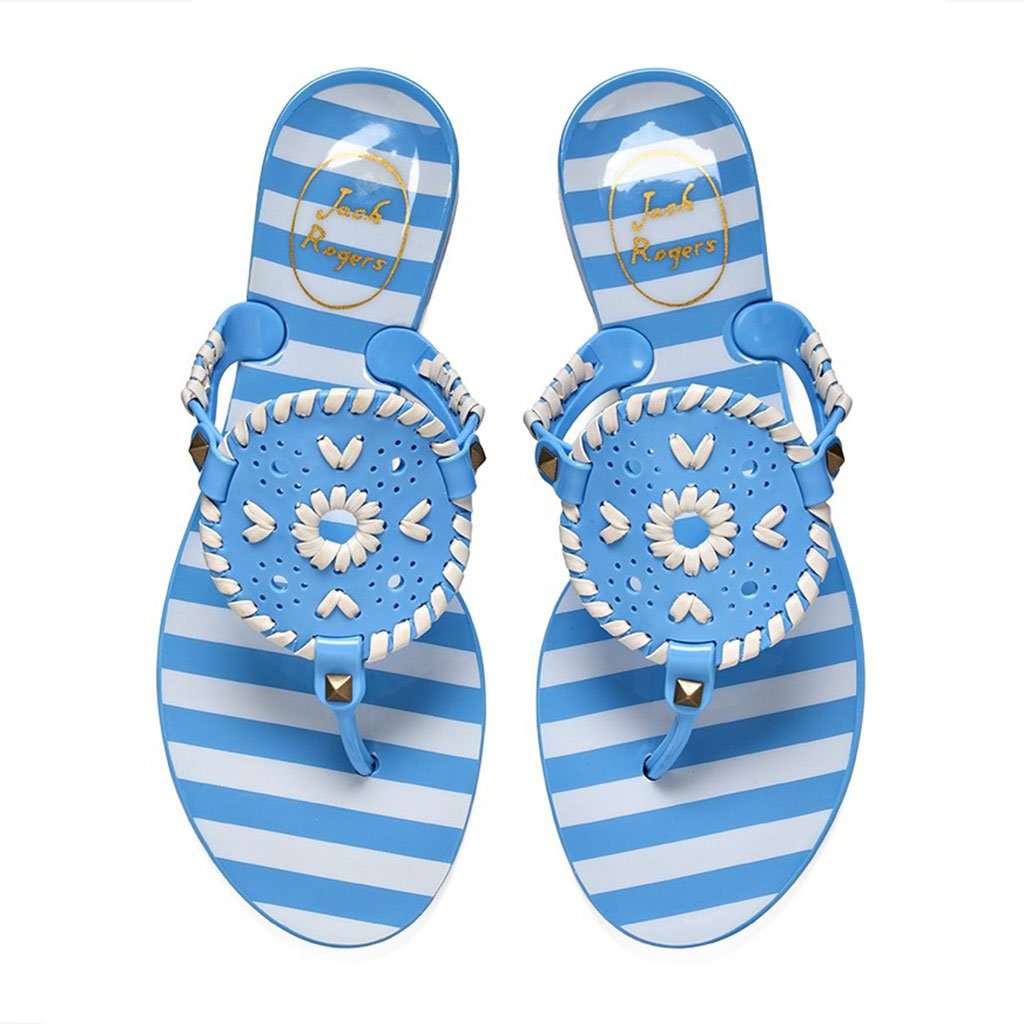Jack Rogers Striped Georgica Jelly Sandal in French Blue & White ...