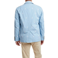 Spinnaker Blazer With Embroidered White Anchor in Blue Grotto by Castaway Clothing - Country Club Prep