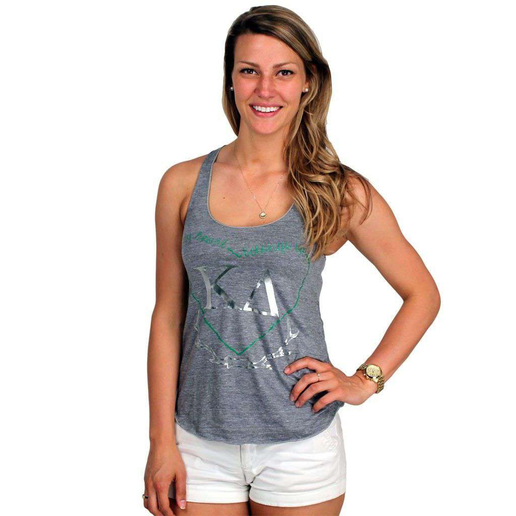 My Heart Belongs to Kappa Delta Tank Top in Grey by Judith March - Country Club Prep