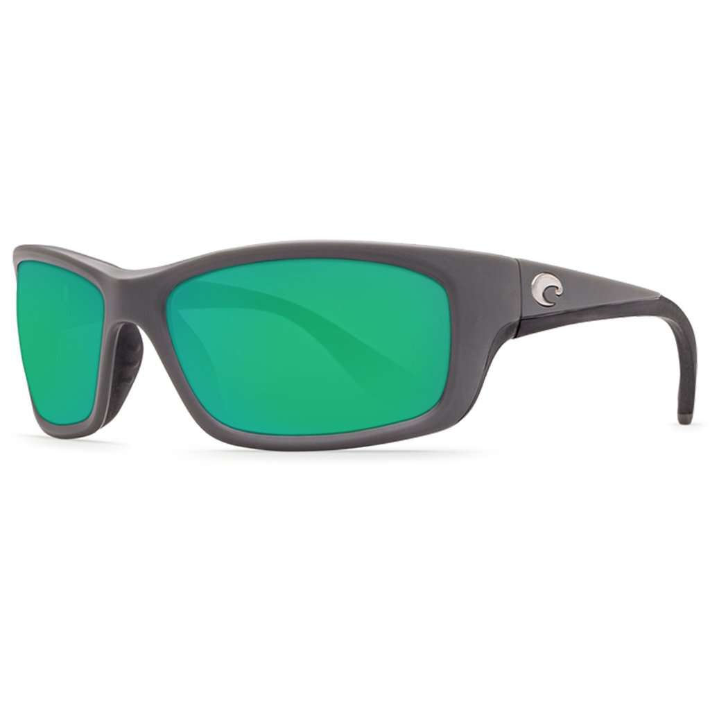 Jose Sunglasses in Matte Gray with Green Mirror Polarized Glass Lenses by Costa del Mar - Country Club Prep