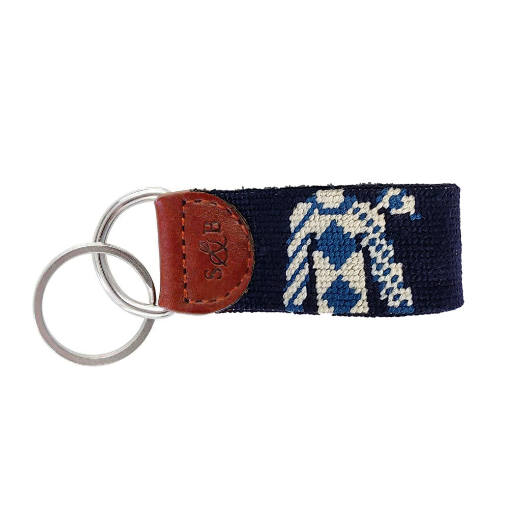 Jockey Silk & Race Horse Needlepoint Key Fob by Smathers & Branson - Country Club Prep