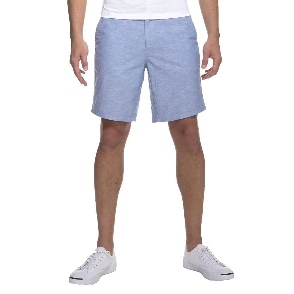 Merritt Chambray Oxford Shorts in French Blue by Johnnie-O - Country Club Prep